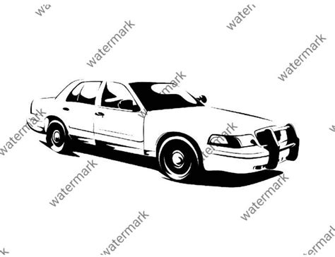 Illustration Ford Crown Victoria Police Interceptor Digital Download ...