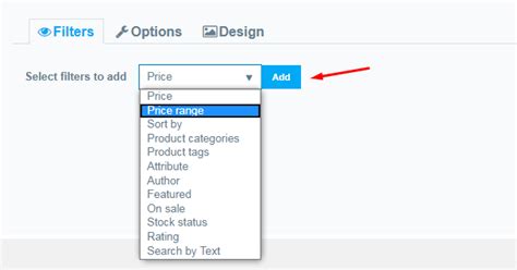 Price Range Filter - WBW price range filter options