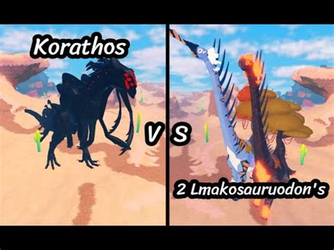 Korathos VS 2 Lmakosauruodon's | Creatures of Sonaria | Roblox - YouTube