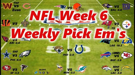 NFL Week 6 Weekly Pick Ems - YouTube