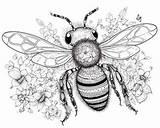 Bumblebee And Flower Coloring Page sketch template