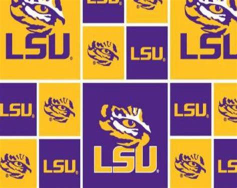 LSU Tigers Fabric by the Yard, Cotton LSU Tigers Fabric, Licensed ...