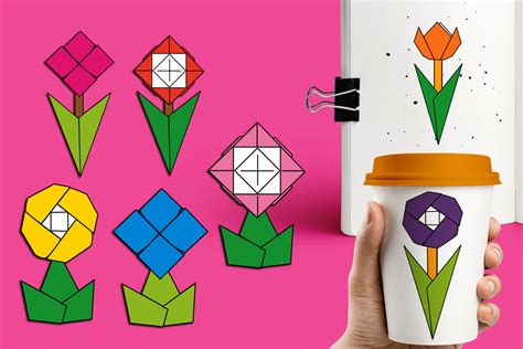 Paper craft origami clip art illustrations bundle