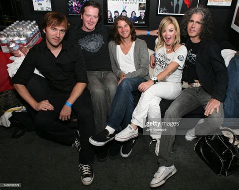 Rock band Letters to Cleo pose for a portrait at The Roxy Theatre in ...