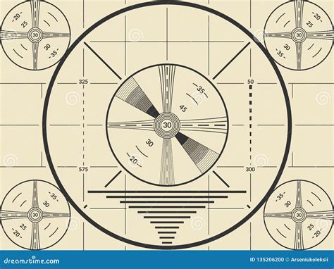 Vintage Tv Test Screen Pattern for Television Calibration Stock Vector - Illustration of pattern ...