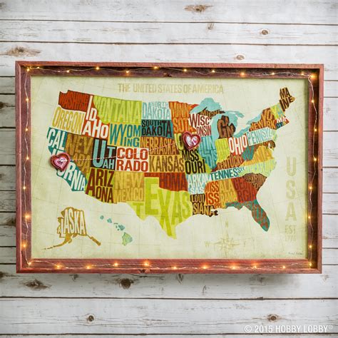 USA Modern Canvas Art | Shop Hobby Lobby | Canvas wall decor, Map wall decor, Decor