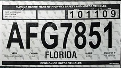 Florida Temporary License Plate | License plate, Templates printable free, Tag template