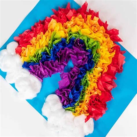 Rainbow tissue paper craft - fun and easy rainbow crafts