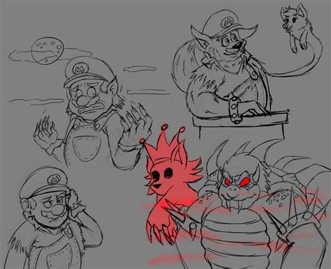 Werewolf Mario Sketches 3 by TiuttiCP on DeviantArt