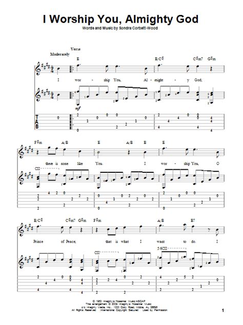 I Worship You, Almighty God | Sheet Music Direct