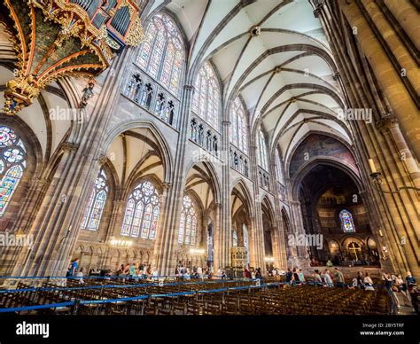 Inside the Strasbourg Cathedral or the Cathedral of Our Lady of ...