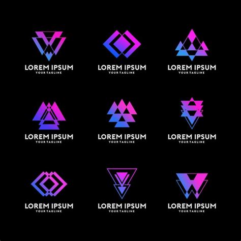 Premium Vector | Geometric shape logo template set