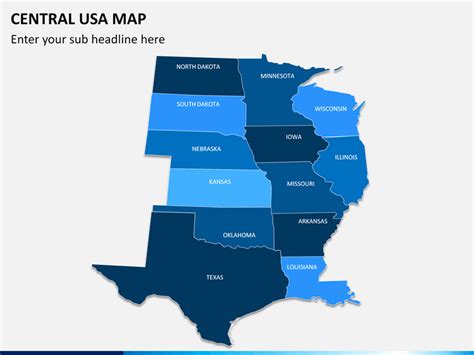 Central USA Map Template for PowerPoint and Google Slides - PPT Slides