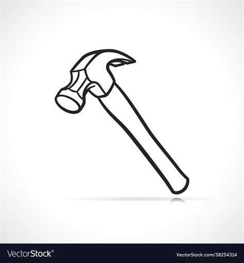 Claw hammer outline black design Royalty Free Vector Image