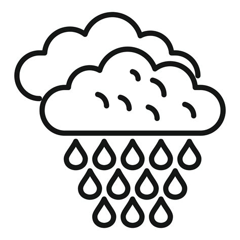 Rain cloud icon outline vector. Meteo rainy 14935737 Vector Art at Vecteezy