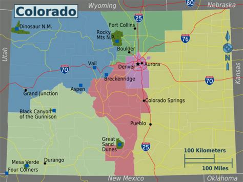 Colorado Region Map - Colorado US • mappery