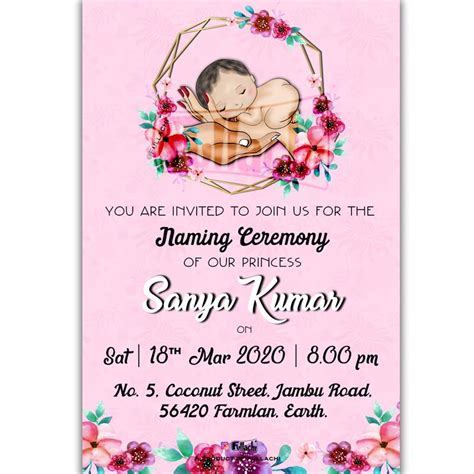 Girl Namkaran Baby Naming Ceremony Invitation | ubicaciondepersonas ...