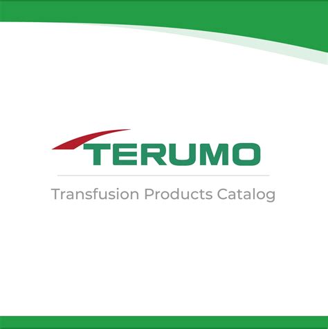 Terumo Transfusion Products Catalog