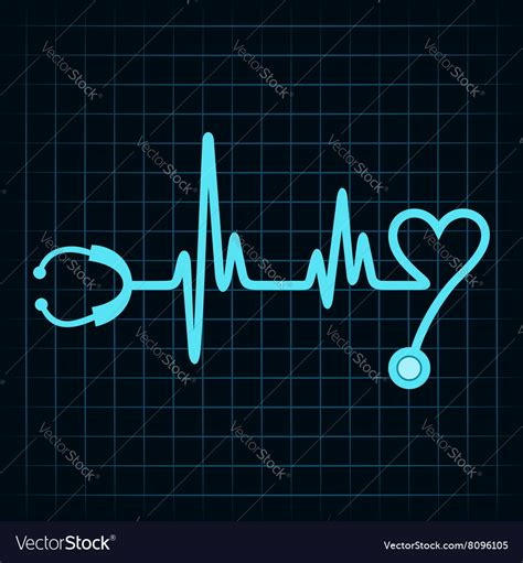 Stethoscope make a heartbeat stock Royalty Free Vector Image