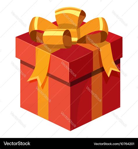 Gift box with ribbon and bow icon cartoon style Vector Image