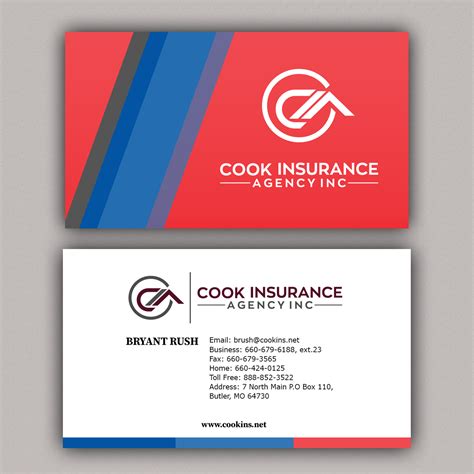 Upmarket, Bold, Insurance Business Card Design for Cook Insurance Agency by designsbycrizel ...