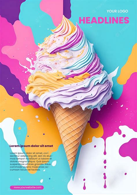 Flyer design with abstract ice cream illustration | Premium AI ...