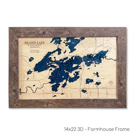 Island Lake Map | Wooden Maps | thirtyAXIS