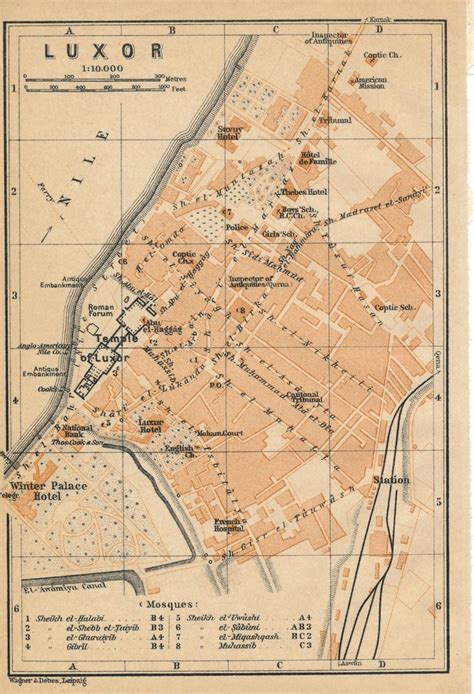 1929 Luxor Egypt Antique Map | Antique map, Luxor, Luxor egypt