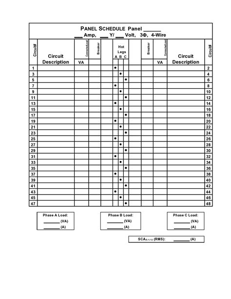 42 Fillable Panel Schedule Templates (Excel & Word) ᐅ TemplateLab