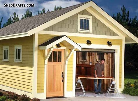 16×20 Gable Garage Workshop Shed Plans