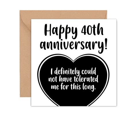 Funny 40th Anniversary Card Funny 40 Year Anniversary Card | Etsy