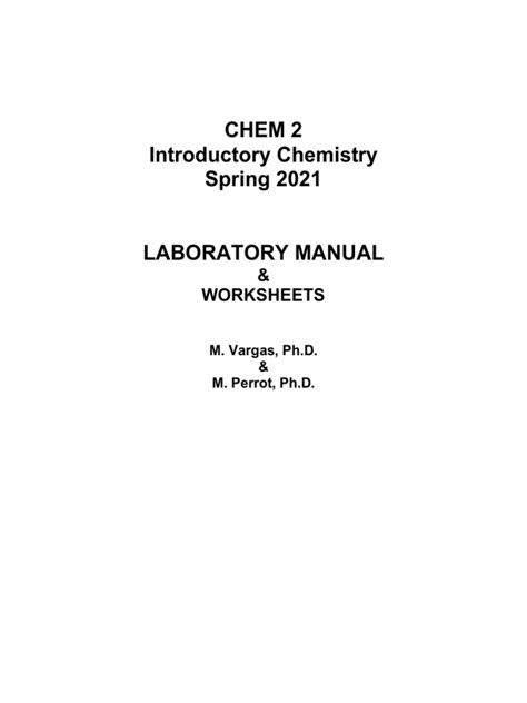 Chem Lab Manual | PDF | Ion | Density