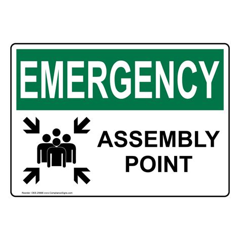 OSHA EMERGENCY Assembly Point Sign OEE-25666