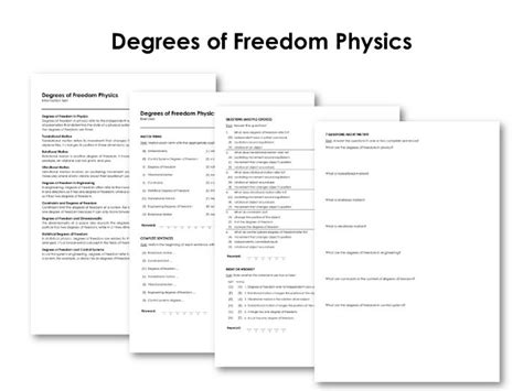 Degrees of Freedom Physics | Teaching Resources