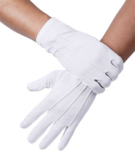 Amazon.com: White Cotton Marching Band Gloves Parade Driver Doorman Usher gloves (12): Clothing