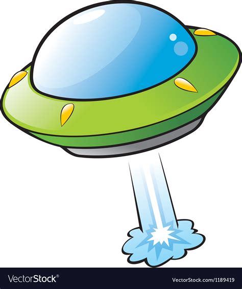 Cartoon flying saucer Royalty Free Vector Image