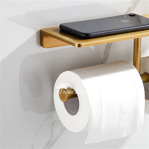 Luxury Double Antique Brass Toilet Paper Roll Holder Wall Mounted Hotel ...