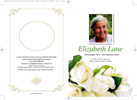 Free Printable Funeral Program Templates [Word, PDF] Examples