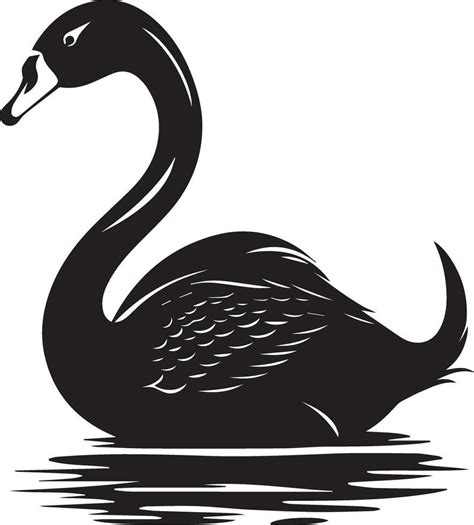 Swan vector silhouette illustration black color 33486627 Vector Art at Vecteezy