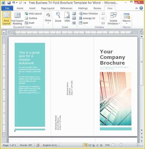 Free Brochure Templates for Microsoft Word Of Free Business Tri Fold Brochure Template for Word ...