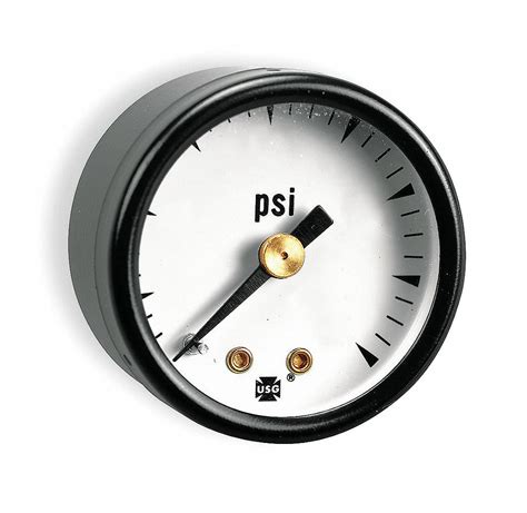 U.S. GAUGE Pressure Gauge, 0 to 30 psi Range, 1/4 in MNPT, ±3-2-3% Gauge Accuracy - 1X758|P500K ...