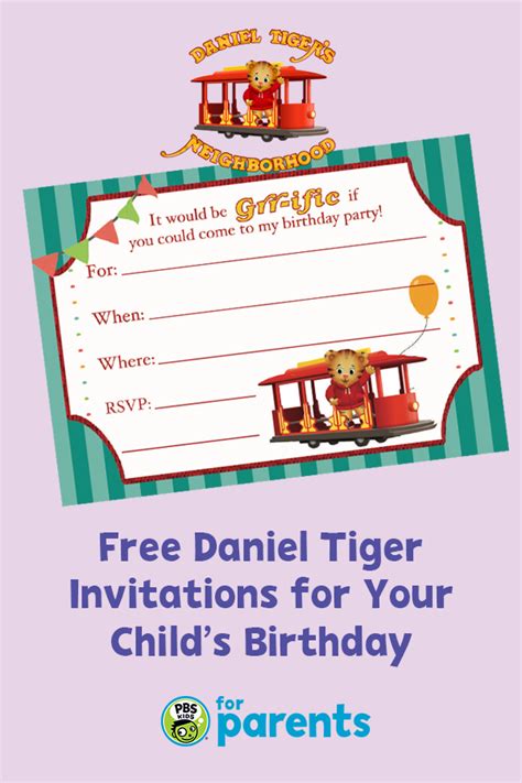 Free daniel tiger invitations for your child s birthday – Artofit