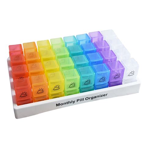 FaLX 31-Day Monthly Pill Organizer - 32 Portable Compartments - Large ...