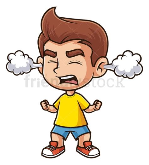 Mad Boy Cartoon Clipart Vector - FriendlyStock