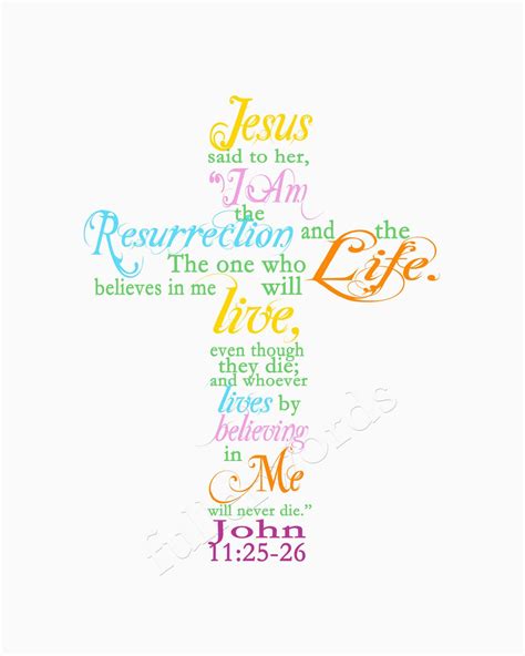 Easter/Spring Scripture Verse John 11:25 - digital printable word art ...