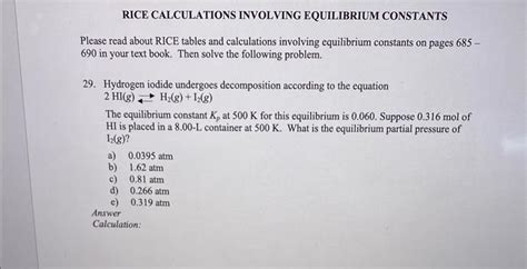 Solved Please read about RICE tables and calculations | Chegg.com