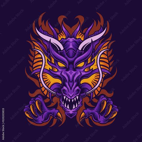 Dragon head vector illustration Stock Vector | Adobe Stock