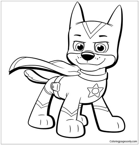 Chase From Paw Patrol 2 Coloring Page - Free Printable Coloring Pages