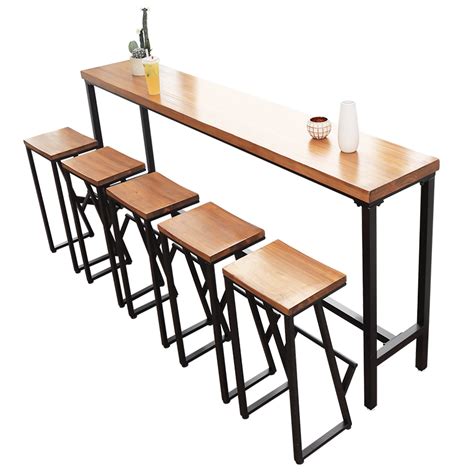 American Bar Table solid wood bar Restaurant Bar Café high stool chair ...