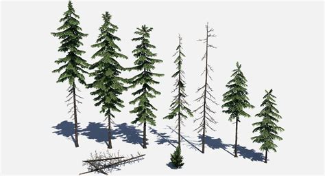 Pine Tree Pack - 3D Model by polyasset3d